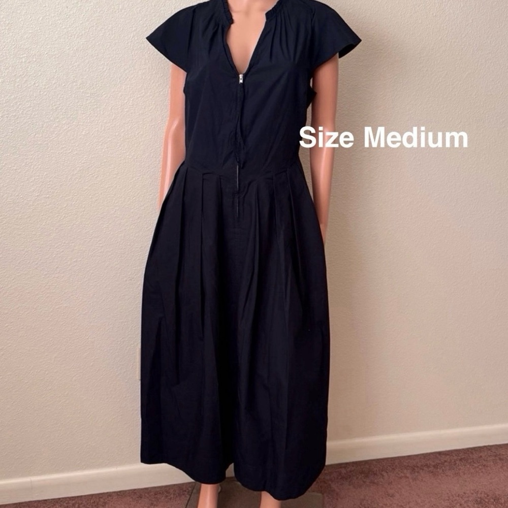 Free Assembly Women's and Women's Plus Zip Front Cotton Maxi Dress,Medium
